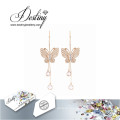 Destino joyas cristales de Swarovski pendientes pendientes mariposa elegante